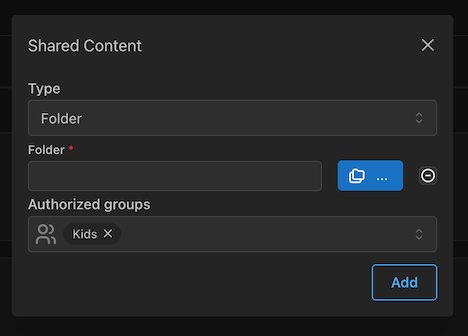 Példa a megosztott tartalom csoportokra